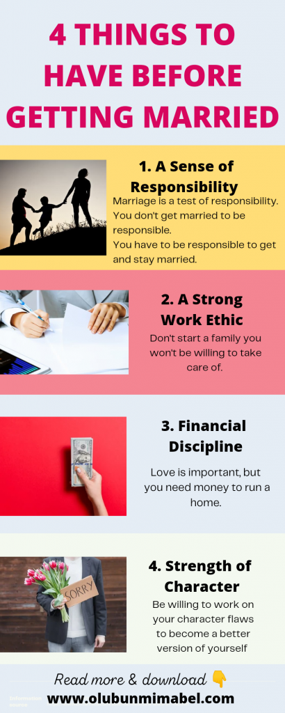 Things to have before getting married